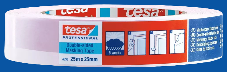 tesa 4836 Duo Masking tape 25mm x 25 meter Rood-wit