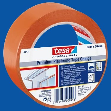 tesa 4843 PVC multifunctionele bouwtape 50mm x 33 meter Oranje