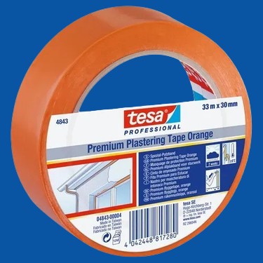 tesa 4843 PVC multifunctionele bouwtape 30mm x 33 meter Oranje